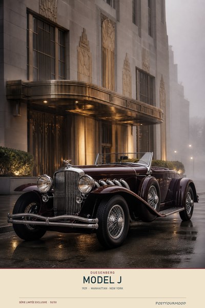 Affiche DUESENBERG MODEL J 1929